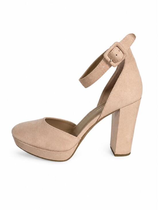 Sun + Stone Shoes - NWB Sun Stone Estrella Blush Faux Suede Platform Pumps Women's Size 10